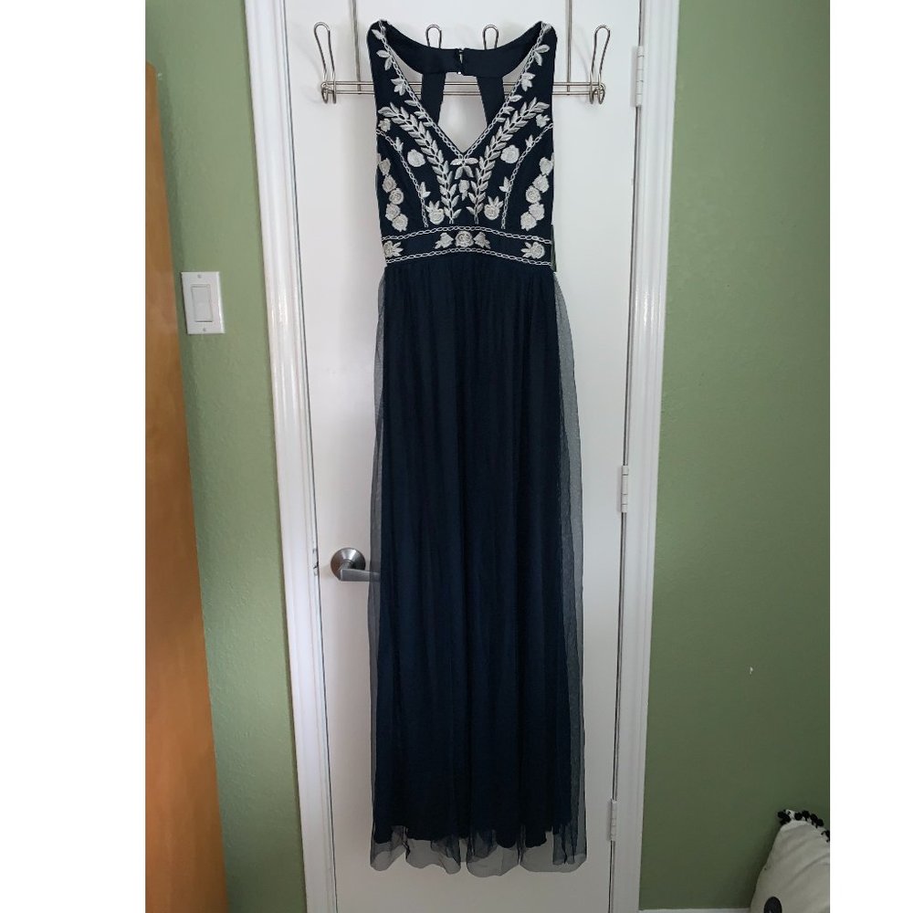 Trixxi Sleeveless Embroidered A-Line Dress-Juniors